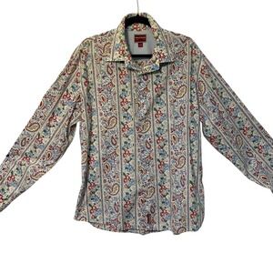 VTG Tommy Hilfiger Red Label Men Button Up Shirt Paisley Y2K Floral Print XL